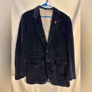 Vintage 911 Collection Blue L Corduroy Blazer Suit‎ Jacket Sport Coat